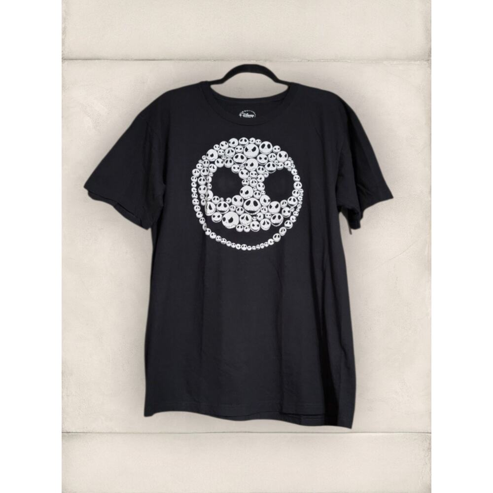 Y2K Goth Disney Nightmare Before Christmas Jack Skellington Black T-Shirt Large